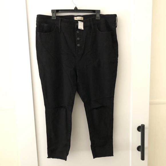 Madewell Black Petite 10" High-Rise Roadtripper Jeans 35P - Picture 4 of 14